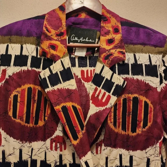 Anthony Mark Hankins Vtg Multicolor Short Sleeve Midi Grannycore Dress Sz 8M - Picture 9 of 11